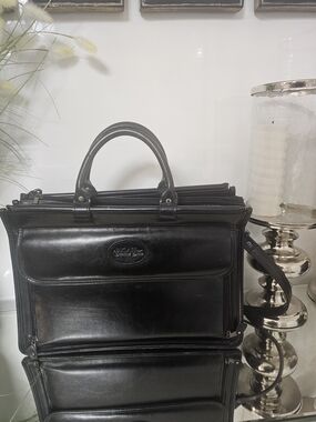 Bugatti Black  Briefcase with Top Handles